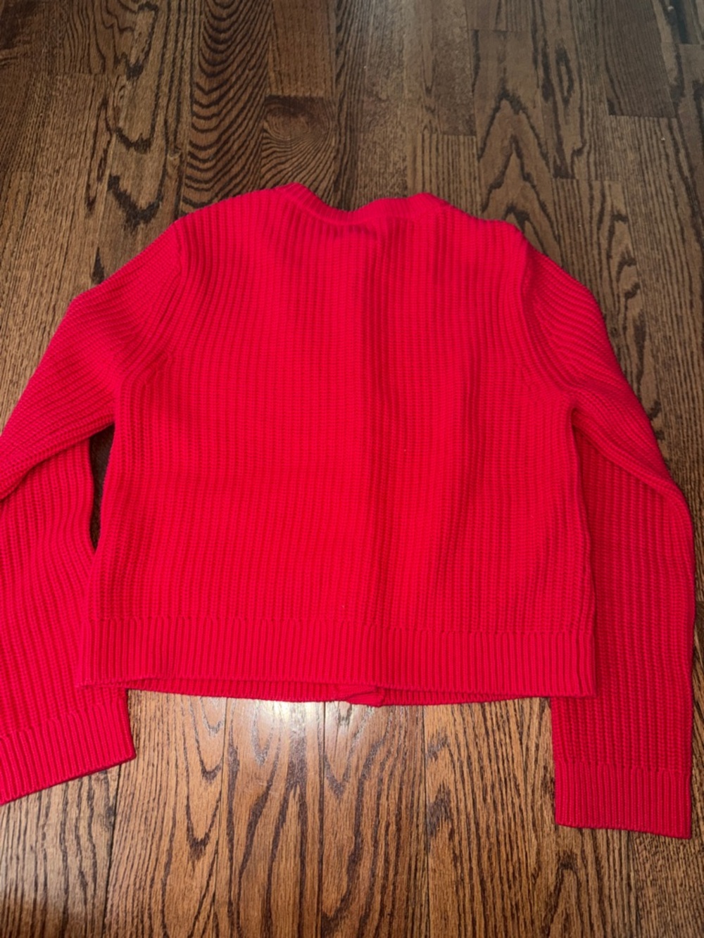 H&M Classic Red Ribbed Button-Front Cardigan Sweater - Picture 5 of 5